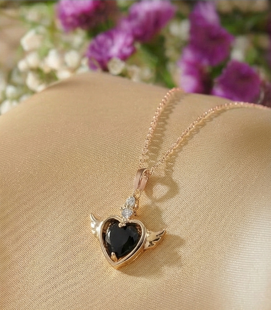 Angelic Heart Wing Pendant Necklace