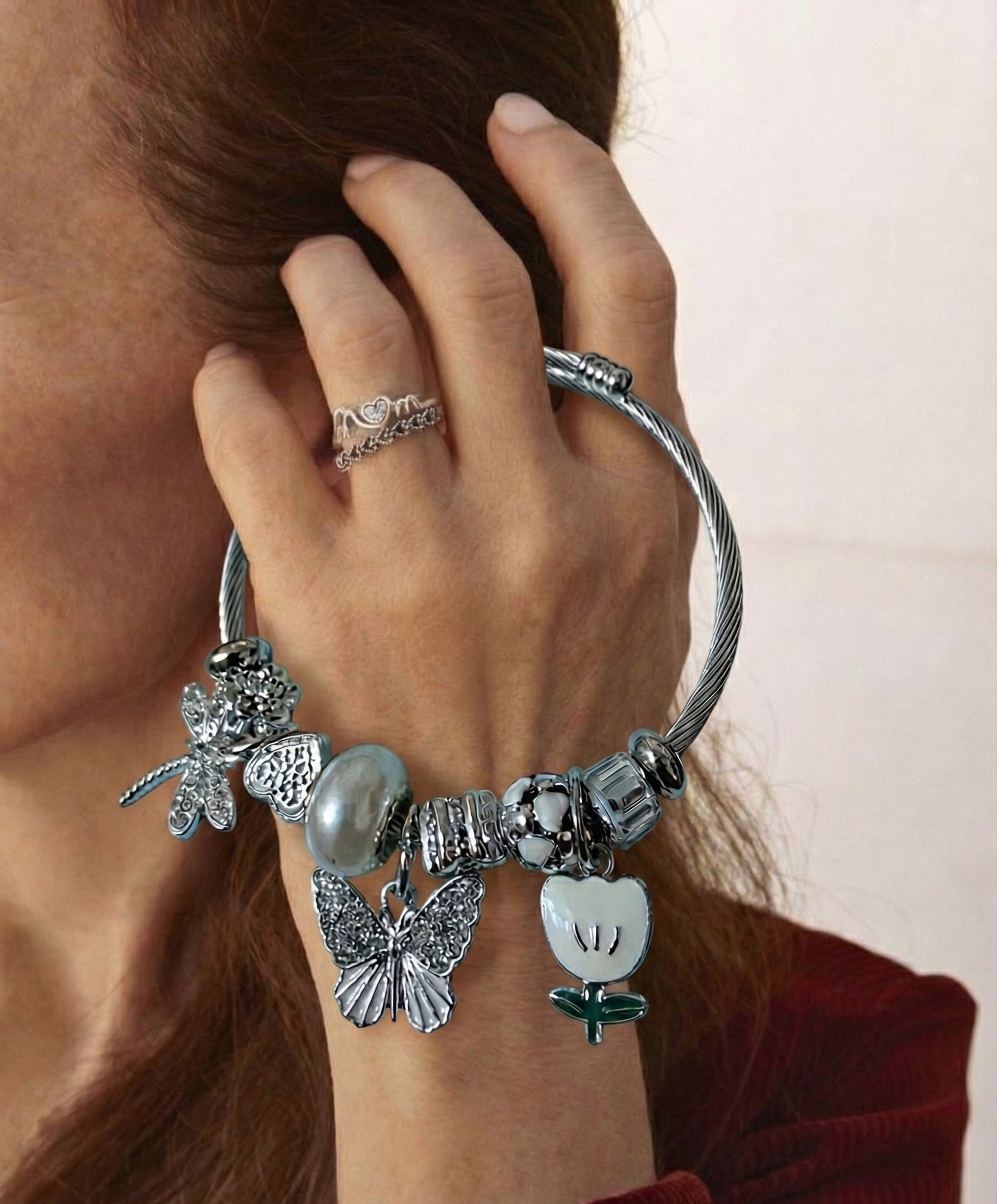 Eternal Grace – Butterfly & Blossom Charm Bracelet